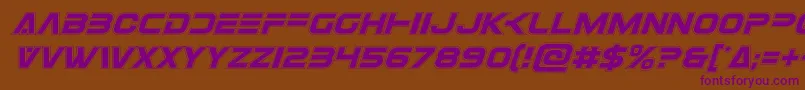 Eurofighteracadital Font – Purple Fonts on Brown Background
