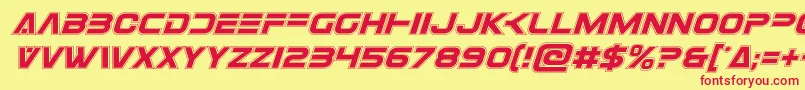 Eurofighteracadital Font – Red Fonts on Yellow Background