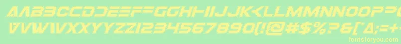 Eurofighteracadital Font – Yellow Fonts on Green Background