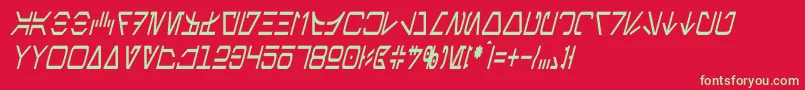 AurebeshCondensedItalic Font – Green Fonts on Red Background