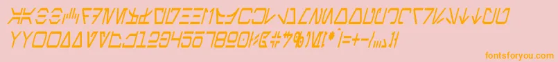 AurebeshCondensedItalic Font – Orange Fonts on Pink Background