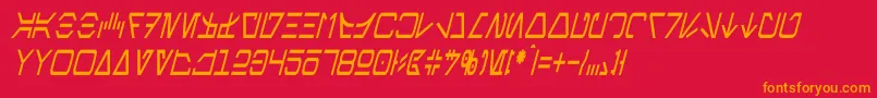 AurebeshCondensedItalic Font – Orange Fonts on Red Background