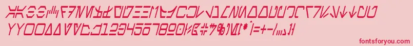 AurebeshCondensedItalic Font – Red Fonts on Pink Background
