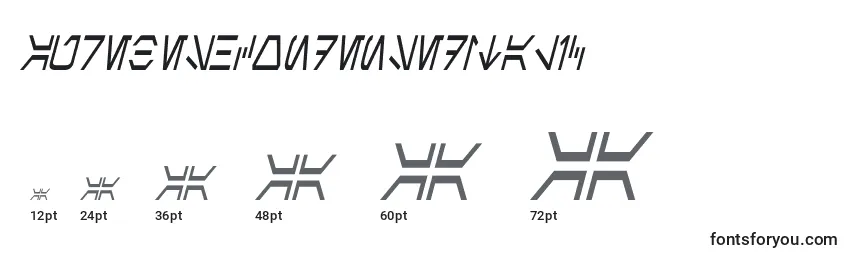 AurebeshCondensedItalic Font Sizes
