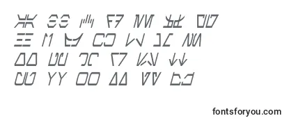 Überblick über die Schriftart AurebeshCondensedItalic