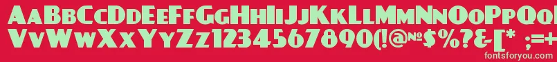 Dayposterblacknf Font – Green Fonts on Red Background