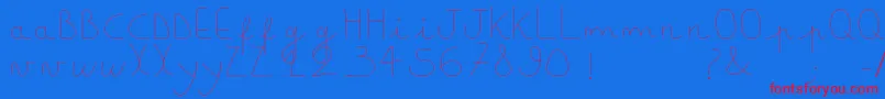 Downlightboy Font – Red Fonts on Blue Background