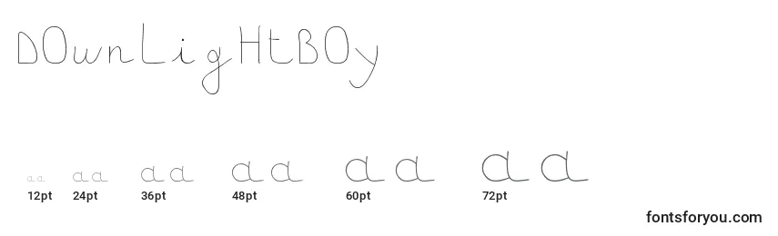 Downlightboy Font Sizes