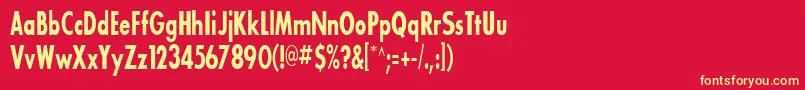 BouganBlackcondensedSsiBoldCondensed Font – Yellow Fonts on Red Background