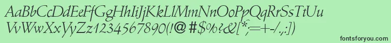 フォントA770RomanRegular – 緑の背景に黒い文字