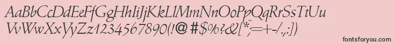 A770RomanRegular-fontti – mustat fontit vaaleanpunaisella taustalla