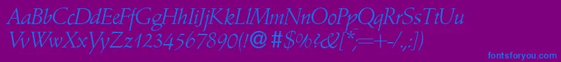 フォントA770RomanRegular – 紫色の背景に青い文字