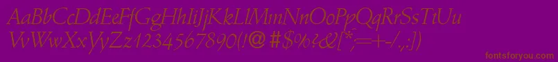 A770RomanRegular-fontti – ruskeat fontit violetilla taustalla