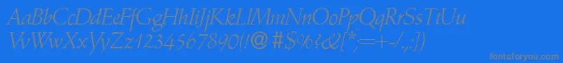 A770RomanRegular Font – Gray Fonts on Blue Background