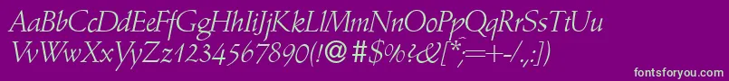 A770RomanRegular Font – Green Fonts on Purple Background