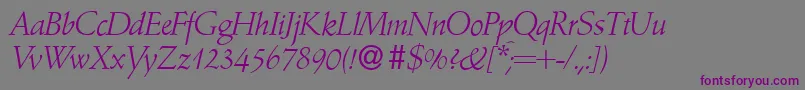 Шрифт A770RomanRegular – фиолетовые шрифты на сером фоне