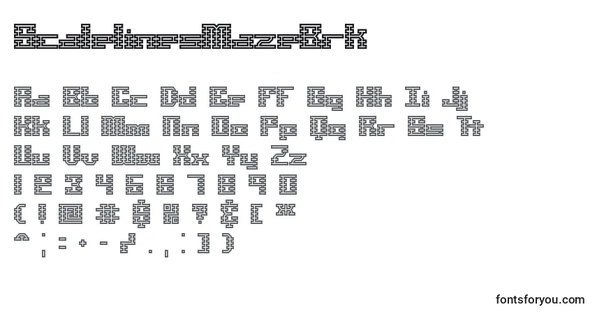 Шрифт ScalelinesMazeBrk – алфавит, цифры, специальные символы