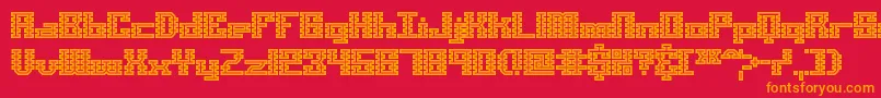 Fonte ScalelinesMazeBrk – fontes laranjas em um fundo vermelho