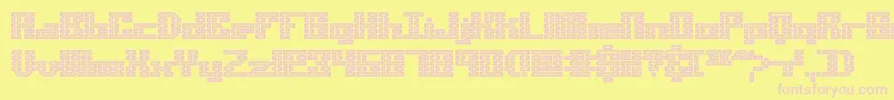 フォントScalelinesMazeBrk – ピンクのフォント、黄色の背景