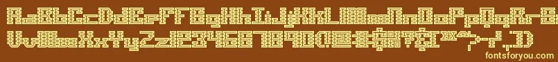 ScalelinesMazeBrk-fontti – keltaiset fontit ruskealla taustalla
