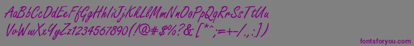 FreelancescriptRegular Font – Purple Fonts on Gray Background