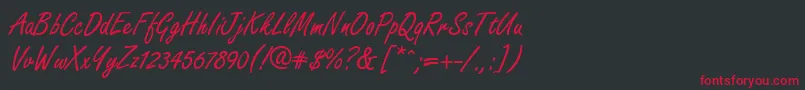 FreelancescriptRegular Font – Red Fonts on Black Background