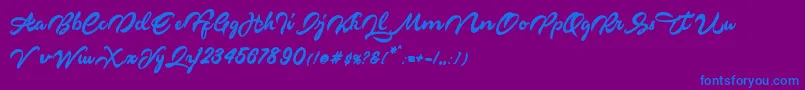 Markinson Font – Blue Fonts on Purple Background