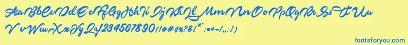 Markinson Font – Blue Fonts on Yellow Background