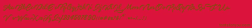 Markinson Font – Brown Fonts on Red Background