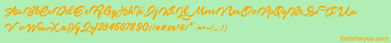 Markinson Font – Orange Fonts on Green Background