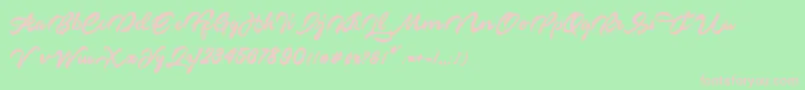 Markinson-Schriftart – Rosa Schriften auf grünem Hintergrund