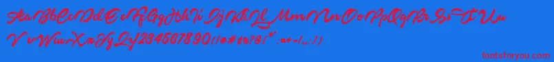 Markinson Font – Red Fonts on Blue Background