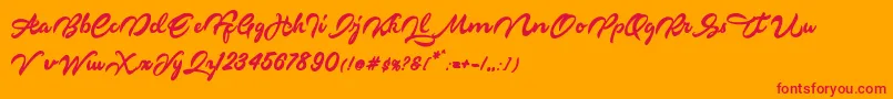 Markinson-Schriftart – Rote Schriften auf orangefarbenem Hintergrund