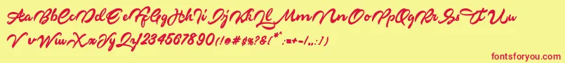 Markinson-fontti – punaiset fontit keltaisella taustalla