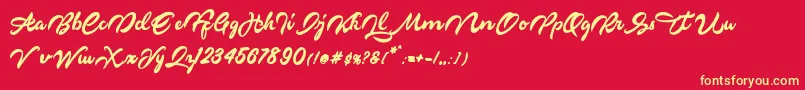 Markinson Font – Yellow Fonts on Red Background