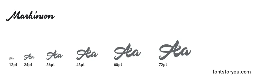 Markinson Font Sizes