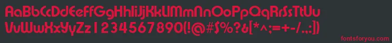 フォントXprsvxb – 黒い背景に赤い文字