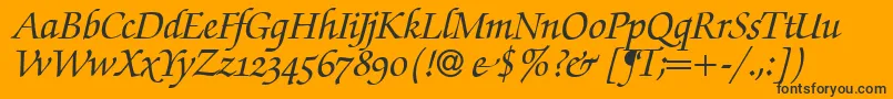 ZabriskiescriptswashBolditalic Font – Black Fonts on Orange Background