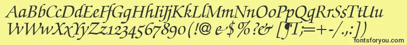 ZabriskiescriptswashBolditalic Font – Black Fonts on Yellow Background