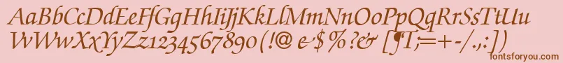 ZabriskiescriptswashBolditalic Font – Brown Fonts on Pink Background