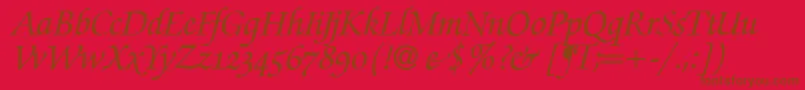 ZabriskiescriptswashBolditalic Font – Brown Fonts on Red Background