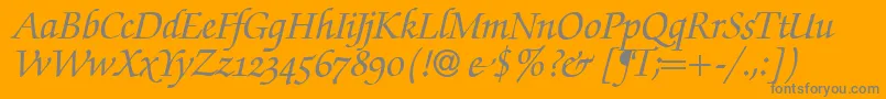 More about ZabriskiescriptswashBolditalic Font ZabriskiescriptswashBolditalic Font – Gray Fonts on Orange Background