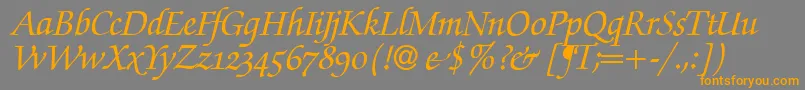 ZabriskiescriptswashBolditalic Font – Orange Fonts on Gray Background