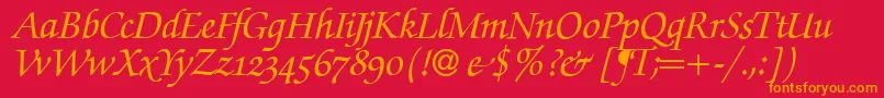 fuente ZabriskiescriptswashBolditalic – Fuentes Naranjas Sobre Fondo Rojo