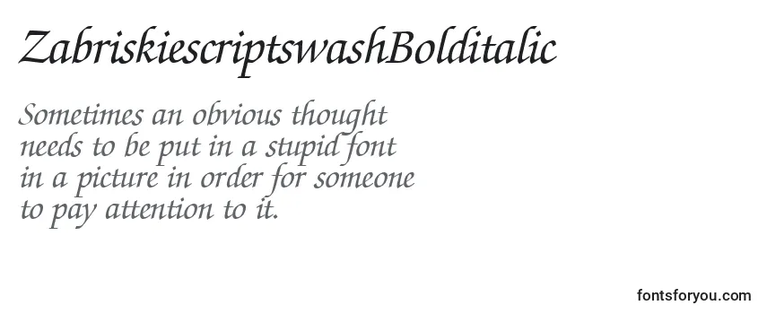 ZabriskiescriptswashBolditalic Font