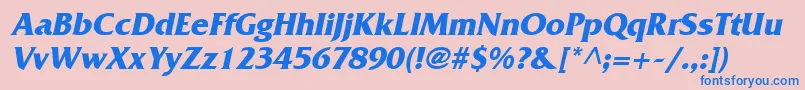 フォントFritzBoldItalic – ピンクの背景に青い文字