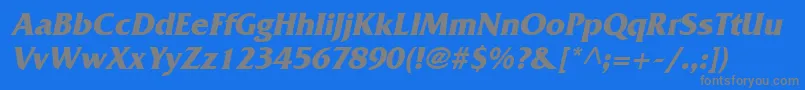 FritzBoldItalic-Schriftart – Graue Schriften auf blauem Hintergrund