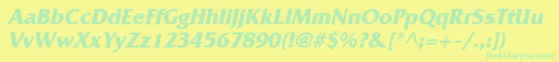 More about FritzBoldItalic Font FritzBoldItalic Font – Green Fonts on Yellow Background