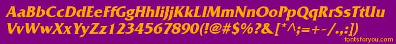 Police FritzBoldItalic – polices orange sur fond violet