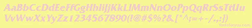 FritzBoldItalic Font – Pink Fonts on Yellow Background
